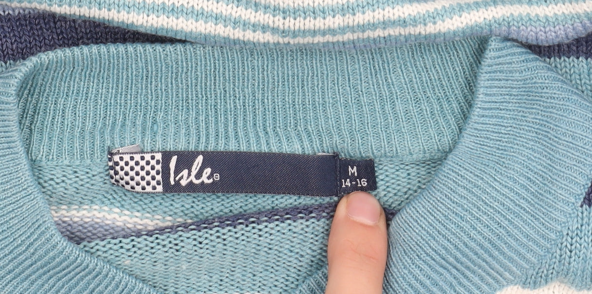Womens UK Size M Isle Blue Pullover Jumper