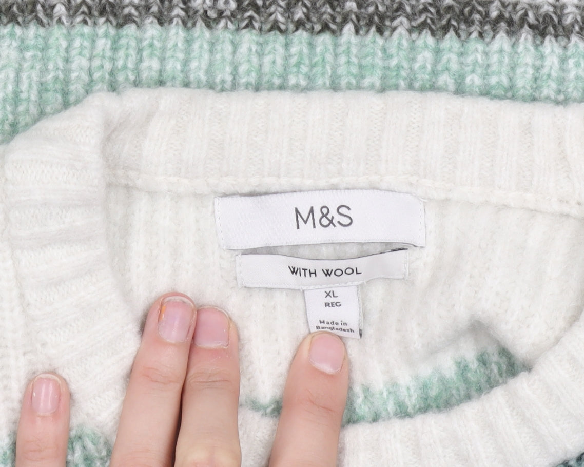 Marks and Spencer Men's XL Multicoloured Wool Pullover