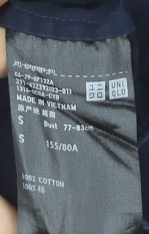 Uniqlo Women's Blue Shirt Dress, Size S, 3/4 Sleeve