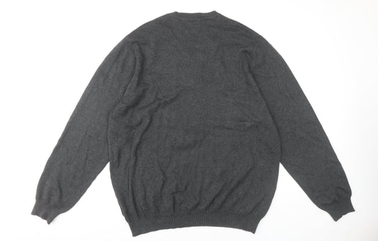 Marks and Spencer Men's Grey XL V-Neck Pullover