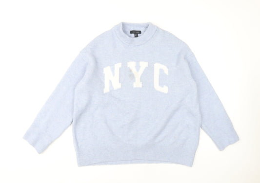 Womens UK Size S New Look Blue Pullover Jumper