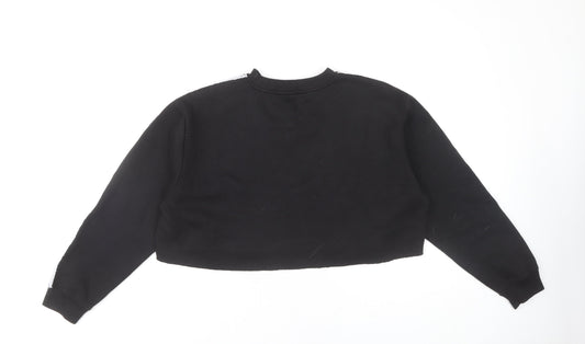 Womens UK Size XL Boohoo Black Pullover Sweatshirt