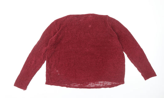 Womens UK Size L Only Red Pullover Jumper