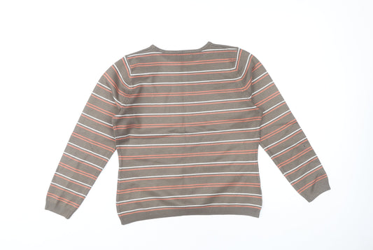 Berkertex Women Brown Striped Knit Jumper Long Sleeve Size 16