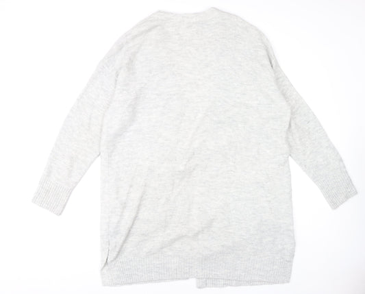 H&M Women's Grey V-Neck Cardigan M