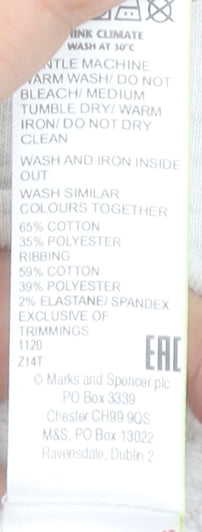Marks and Spencer Girls Grey Sweatshirt 11-12 Years Pullover