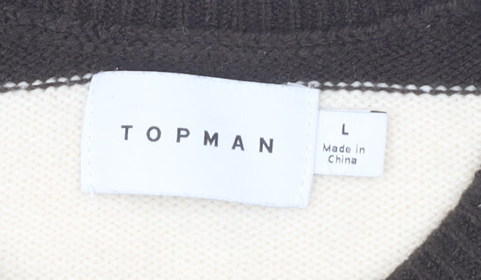 Topman Men's Multicoloured Striped Jumper L