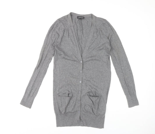 Womens UK Size 8 Topshop Grey Cardigan Jumper