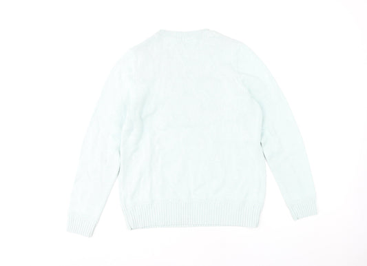 BHS Women's Blue Cotton Pullover Jumper Size 12
