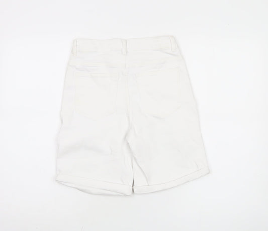 Marks and Spencer Women's White Bermuda Shorts, Size 6