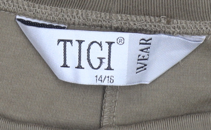 TIGI Wear Beige Women's Jogger Trousers, L - Relaxed Style