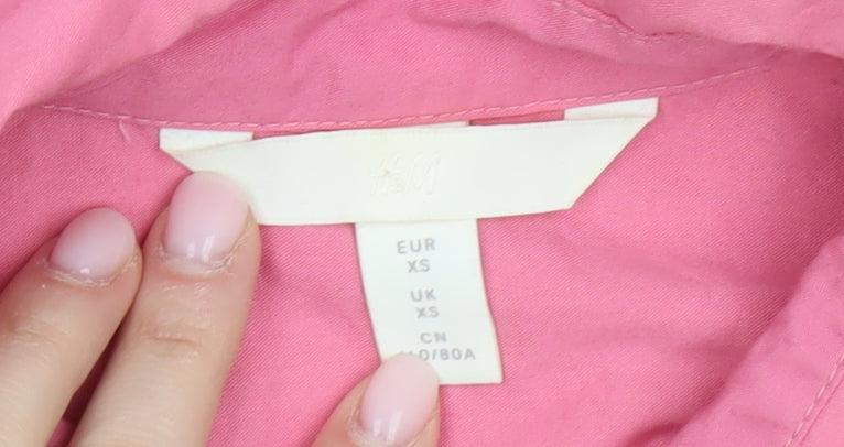 Womens UK Size XS H&M Pink Button-Up