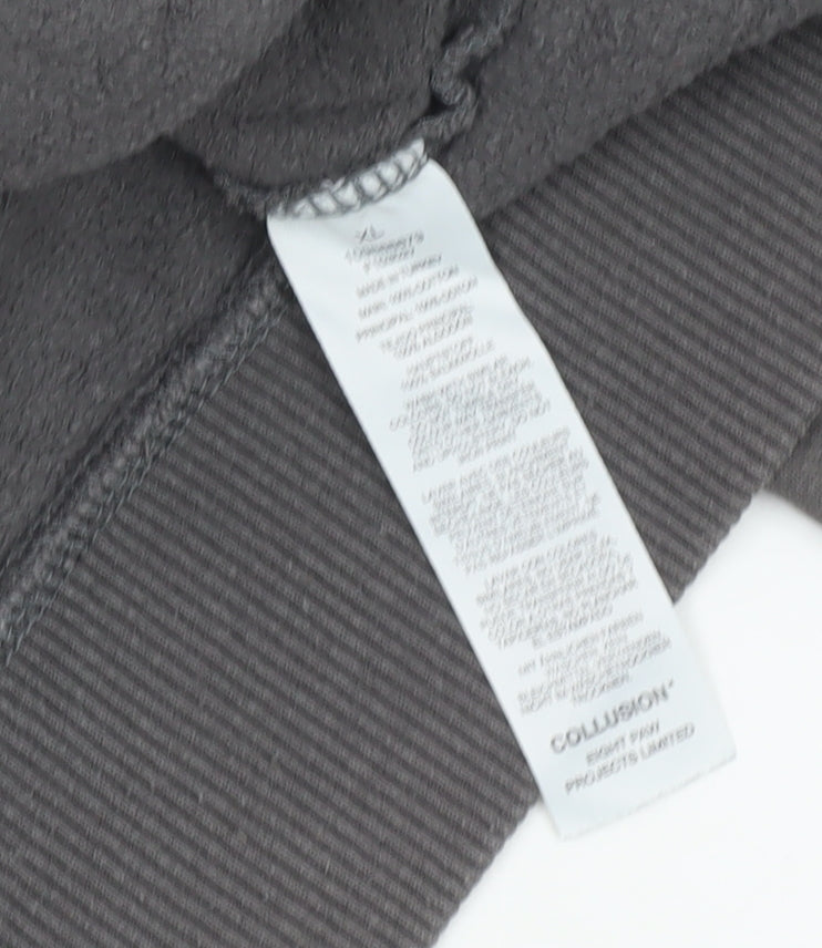 Mens UK Size XL COLLUSION Grey Pullover Hoodie