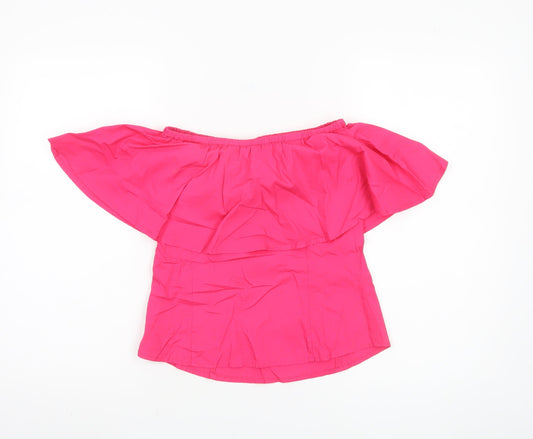 PrettyLittleThing Women’s Pink Off Shoulder Top, Size 4