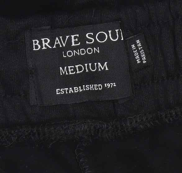 Brave Soul Men's Black Jogger Trousers Medium