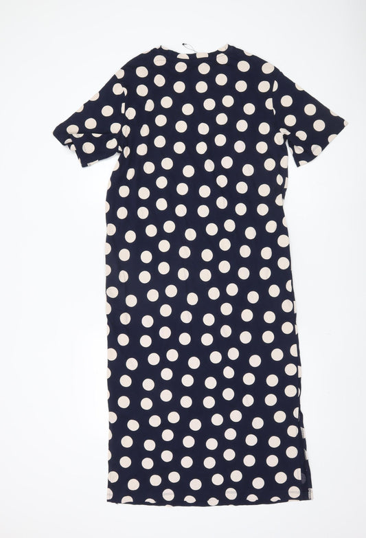 Marks and Spencer Blue Polka Dot Dress Size 8