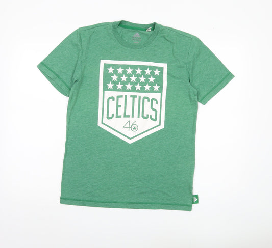 Additional front view of Adidas Men's Green Celtic Sports T-Shirt, size S