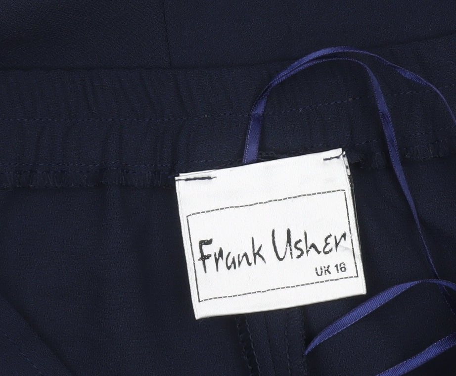 Womens UK Size 16 Frank Usher Regular Fit BusinessCasual Navy Trousers