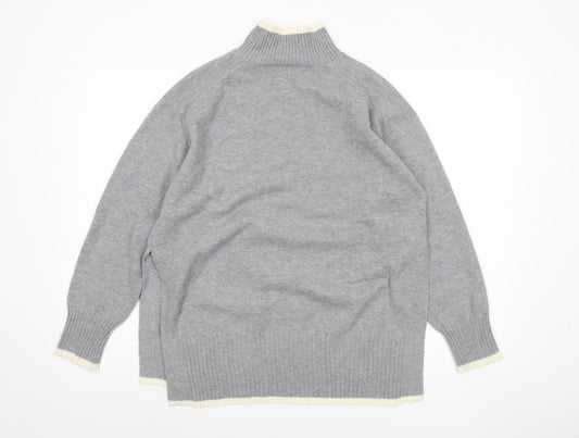 Amara Reya Women's Grey Mock Neck Pullover Jumper M