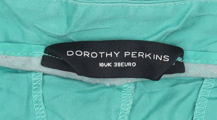 Womens UK Size 10 Dorothy Perkins Slim Fit Cropped Green Trousers