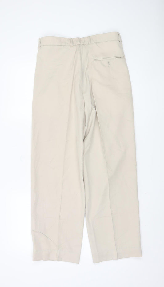 JINKS Men's Beige Classic Trousers Size 30