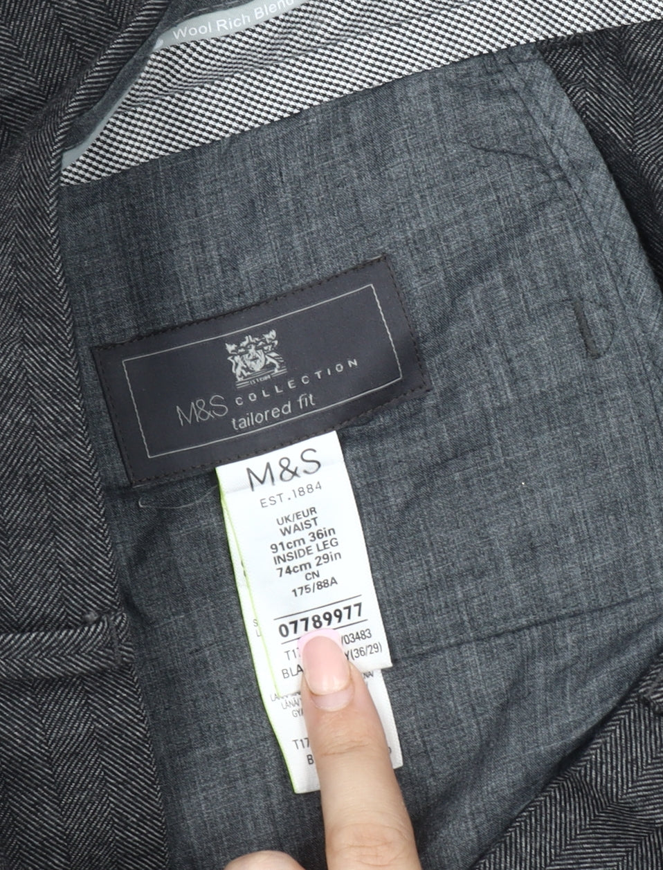 Marks and Spencer Men's Grey Dress Pants 36 Regular
