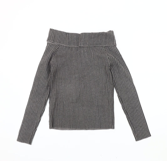 Womens UK Size M Pink Vanilla Grey Pullover Jumper