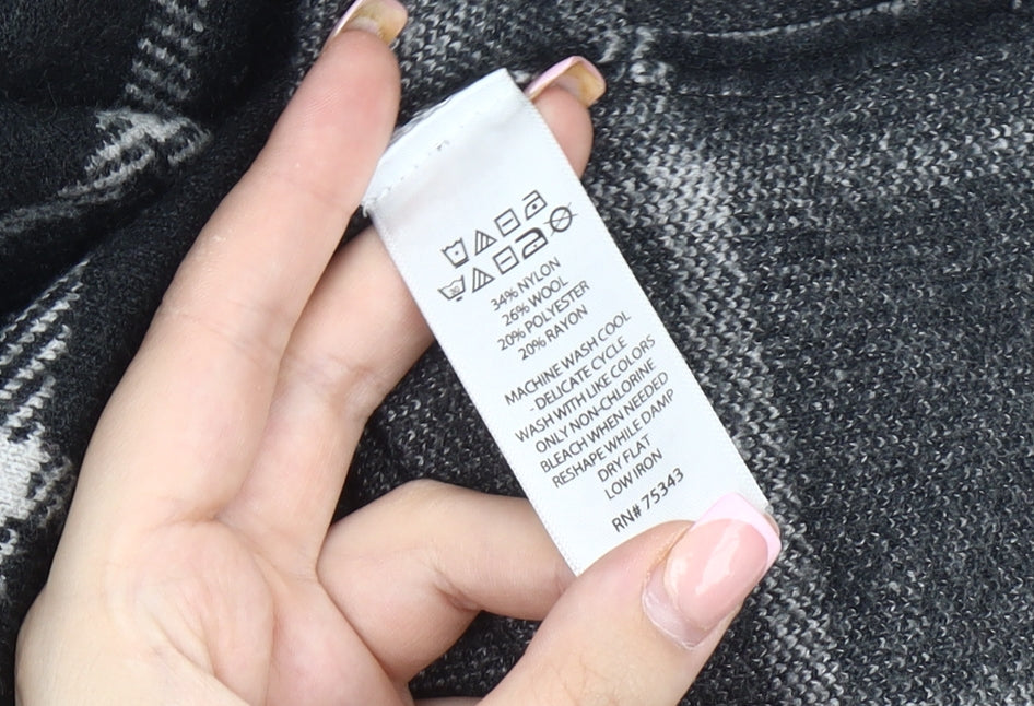 Cynthia Rowley Women's Black Check Jumper Plus Size 20