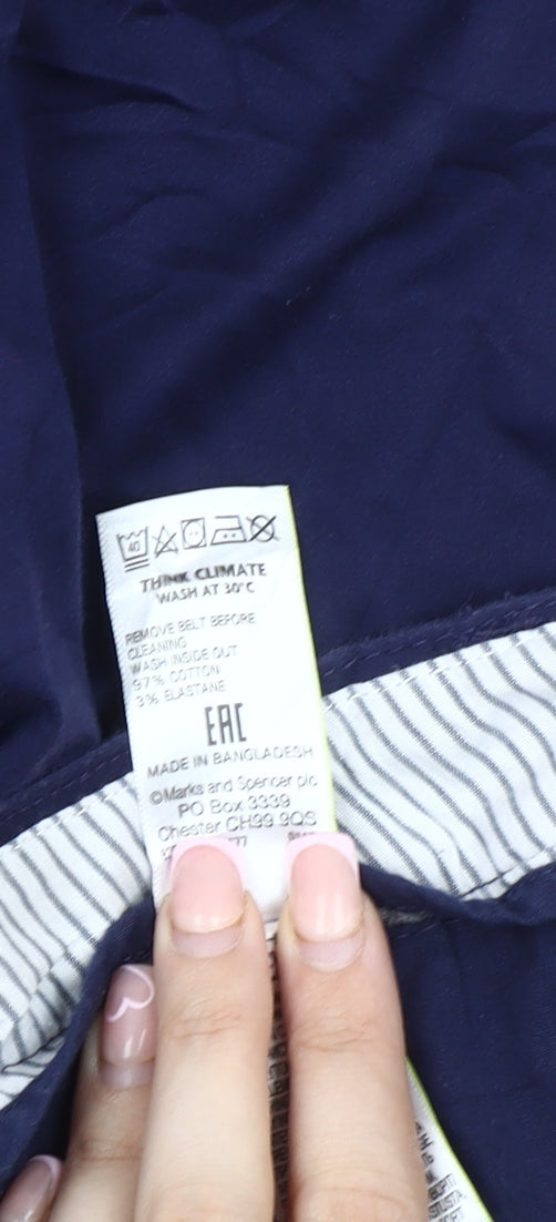Marks and Spencer Women's Blue Chino Shorts Size 22