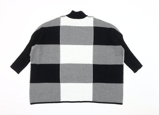 Donna Lewis Women's Black & White Check Jumper S