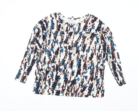 Additional front view of Jaeger Women's Multicoloured Blouse, size S, Long Sleeve