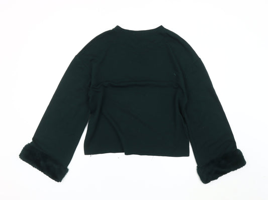 Womens UK Size 2XS Zara Green Pullover Jumper