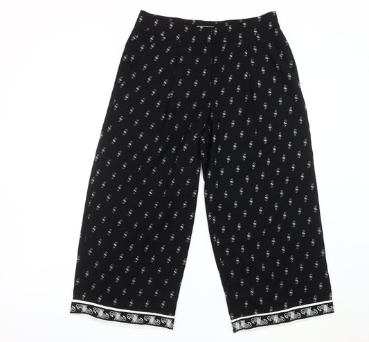 Additional front view of Great Plains Women’s Black Geometric Wide-Leg Trousers