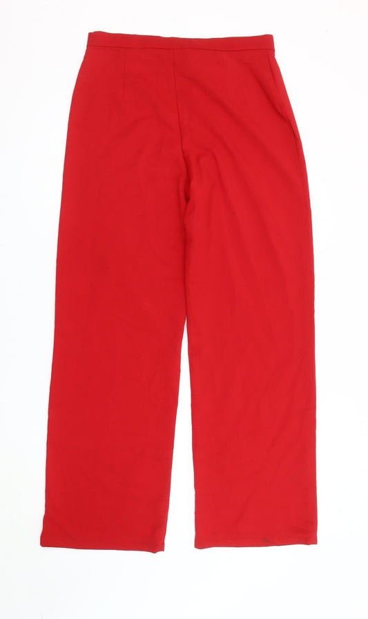 Womens UK Size 12 H&M Regular Fit Casual Red Trousers