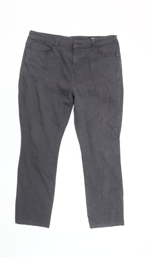 Tu Womens Grey Chino Trousers - Size 14 Slim Fit
