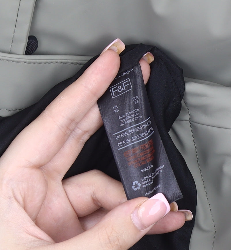 F&F Men's Green Waterproof Parka Jacket XS