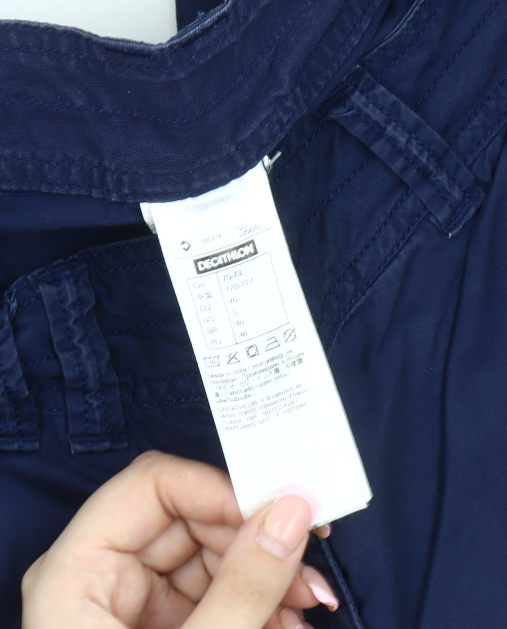 Womens UK Size 14 DECATHLON Regular Fit Capri Blue Trousers