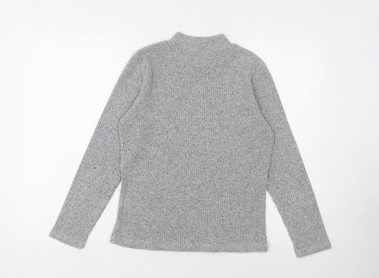 Dash Women's Grey Mock Neck Pullover Jumper Size 10