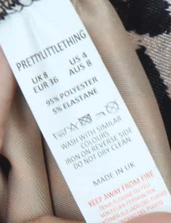 PrettyLittleThing Women's Multicoloured Bodycon Dress, Size 8