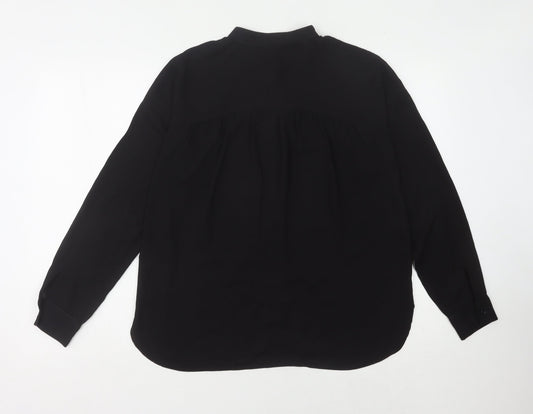 Womens UK Size 12 Warehouse Black Basic Blouse