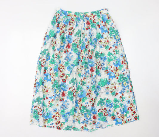 Features Women's Floral Midi Skirt Size 14 Pleated