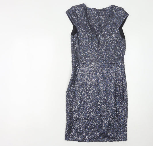 Oasis Women's Blue Bodycon Dress XS Sequin Party