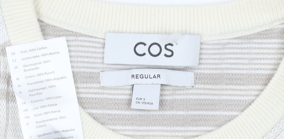 COS Men's Ivory Check Sleeveless Knit Vest - S