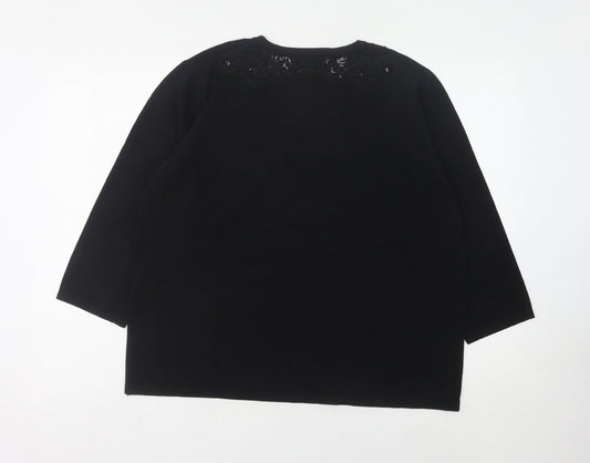 Country Casuals Black Women's Pullover Jumper, Sequin Accent