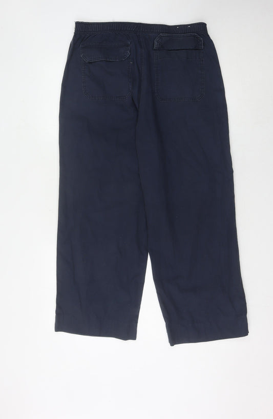 TU Men's Blue Trousers M, Relaxed Fit, Elastic Waist