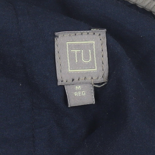 TU Men's Blue Trousers M, Relaxed Fit, Elastic Waist