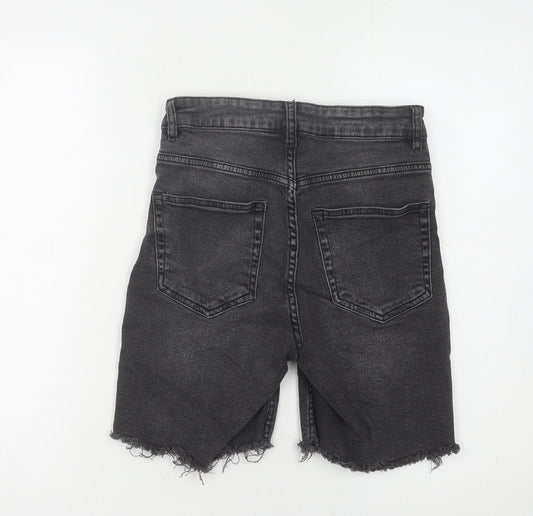 H&M Women's Black Cut-Off Denim Shorts Size 8