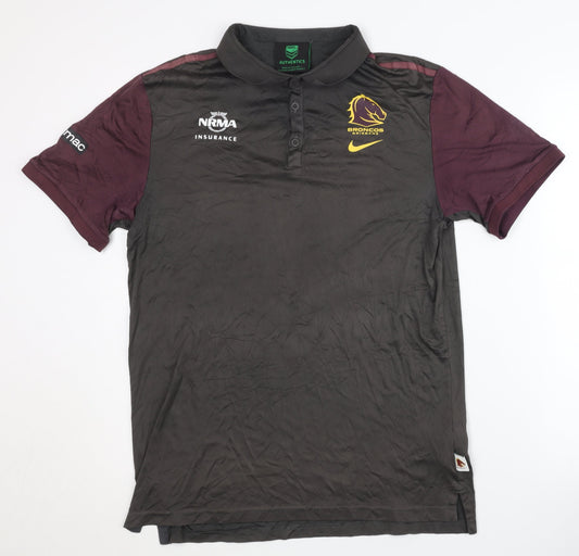 Mens UK Size L Nike Black Rugby Polo
