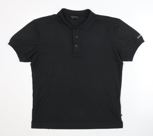 Mens UK Size M CRAFT Black Polo