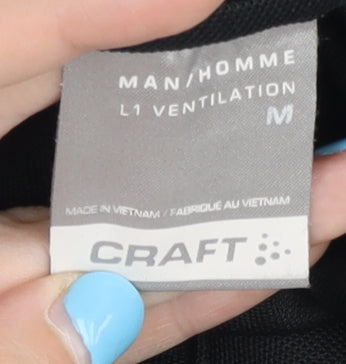 Craft Men's Black Polo Shirt, Size M, Short Sleeve